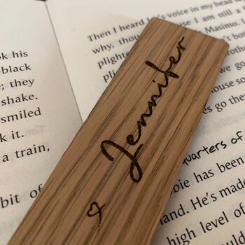 Personalised Oak Veneer Bookmark Gift, 2 of 4