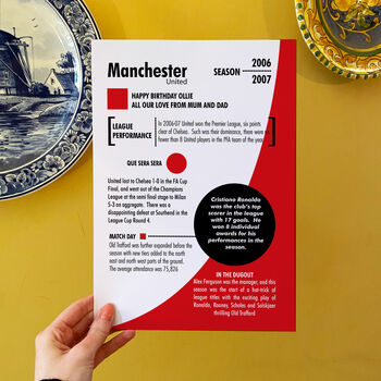 Personalised Season Print Gift For Manchester Utd Fans, 2 of 5