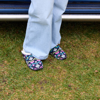 Heidi Navy Nordic Women's Slippers Indoor/Garden Shoes, 6 of 11