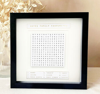 Personalised Gold Foil Family Wordsearch Picture, 2 of 2