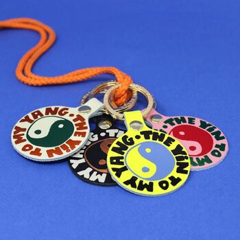 Leather Yin And Yang Keyring, 2 of 3