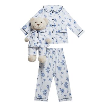 Cecilia Pyjama Set With Matching Teddy Bear Set, 2 of 8