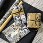 Christmas Botanical Luxe Gift Wrap Black Gold And Ivory, thumbnail 3 of 12