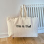 Personalised Oversized Tote Bag. Custom Text, thumbnail 6 of 9
