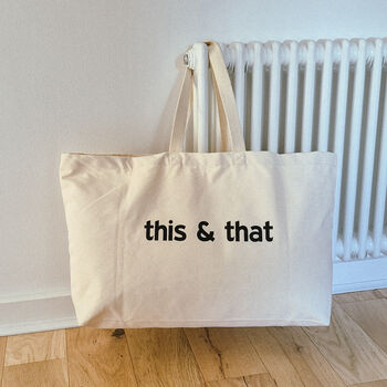 Personalised Oversized Tote Bag. Custom Text, 6 of 9