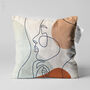 Decorative Cushion Cover Abstract Line Art Face Home Decor Gift, thumbnail 1 of 10