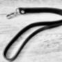 Personalised Black Leather Lanyard, Loop ID Lanyard, thumbnail 4 of 12