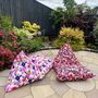 Outdoor Beanbag In Sparrow And Plumb Pink Leopard Print, thumbnail 4 of 5