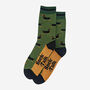 Sausage Dog Pinstripe Bamboo Socks Men's Khaki Green, thumbnail 4 of 4