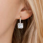 Square Crystal Huggie Hoop Earrings, thumbnail 1 of 3
