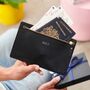Personalised Double Sided Zip Leather Travel Wallet With Hot Stamped Name Or Initials, thumbnail 3 of 6