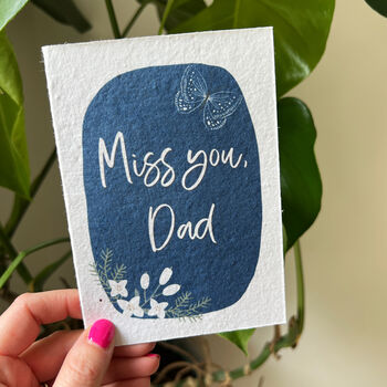 Miss You Dad Plantable Seeded Father's Day Card, 3 of 4
