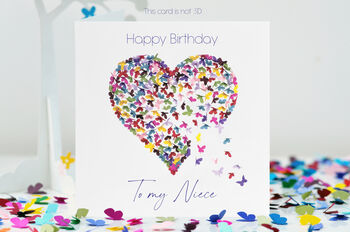 Five Silent Night Butterfly Christmas Tree Cards, Not 3D, 5 of 11