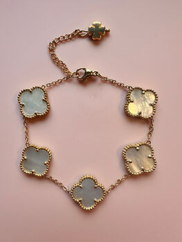 Four Leaf Clover Bracelet In Rainbow Of Colours, 6 of 10