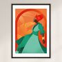 Woman In Green Illustrated Art Print, thumbnail 4 of 6