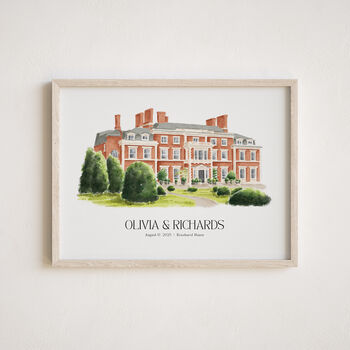 Wedding Day Gift Save The Date Venue Portrait Drawing, 10 of 12