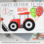 Personalised Blue Tractor Age Birthday Card, thumbnail 7 of 12