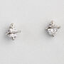Sterling Silver Crystal Halo Stud Earrings, thumbnail 1 of 8