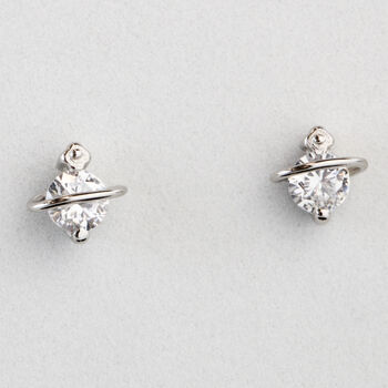 Sterling Silver Crystal Halo Stud Earrings, 3 of 9