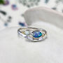 Blue And White Opal Sterling Silver Ring, thumbnail 1 of 8