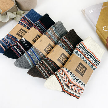 Nordic Wool Socks: Warm Winter Boot Socks, Christmas Stocking Filler, 3 of 10