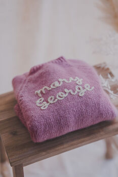 Birth Announcement Embroidered Baby Name Jumper, 3 of 8