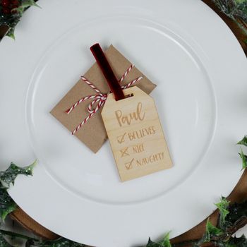 Personalised Naughty Or Nice Name Place Settings, 2 of 3