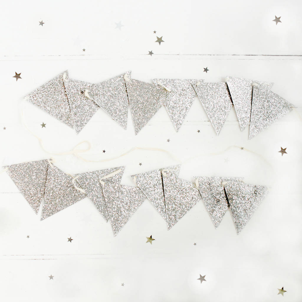Silver Glitter Party Bunting By Postbox Party