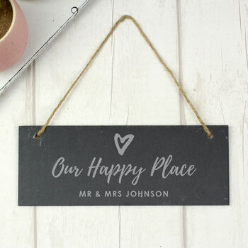 Personalised Our Happy Place Home Sign, 2 of 2
