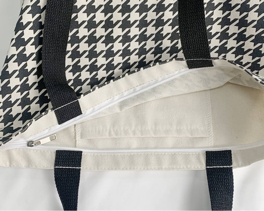 Monochrome Checkered Large Shoulder Book Bag By GY Studios