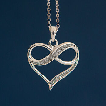 Personalised Sterling Silver Infinity Heart Pendant Necklace, 2 of 9