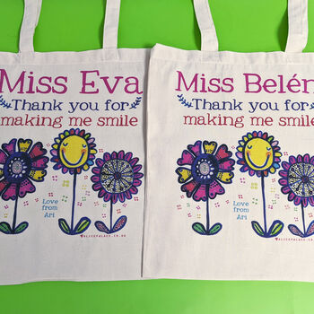 Personalised Thank You For Helping Me Grow Teacher Bag, 8 of 12