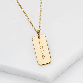 Gold Or Silver Engraved Nameplate Pendant Necklace, 3 of 7