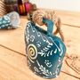 Blue Swirl Traditional Indian Hanging Cow Bell Chime, thumbnail 5 of 9