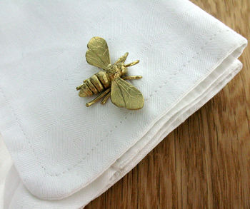 Gold Vermeil Honey Bee Cufflinks, 2 of 5