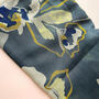 Blue Abstract Floral Printed Scarf — Personalised Gift Card And Gift Box Option, thumbnail 3 of 11