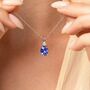 Blue Sapphire Pendant Necklace In Sterling Silver And Gold, thumbnail 1 of 12
