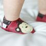 Dotty Fish Cheeky Monkey Soft Leather Baby Shoes With Barefoot Soles, thumbnail 3 of 11