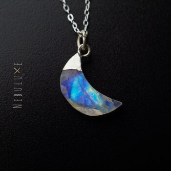 Moonstone June Birthstone Moon Necklace, 2 of 11