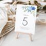Blue Floral Wedding Table Numbers, thumbnail 2 of 4