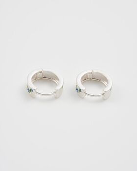 Forget Me Not Mini Hoop Earrings Silver, 5 of 8