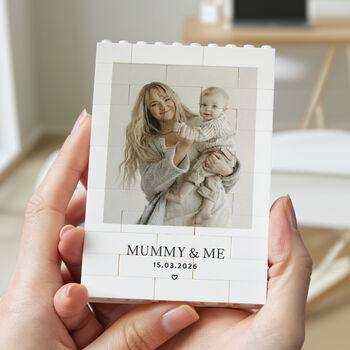Personalised Mummy And Me Photo Block Keepsake With Date, First Mother's Day And New Mum Gift, 12 of 12