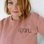 Pet Name Hand Embroidered Pink Sweatshirt, thumbnail 1 of 4