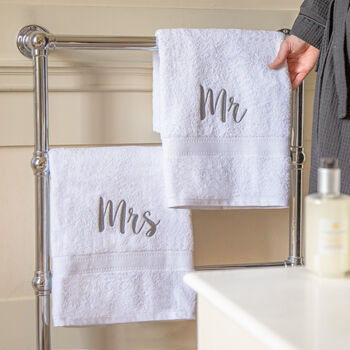 Mr And Mrs Bath Towels Set, 6 of 7