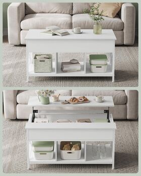 Lift Top Coffee Table With Hidden And Open Storage, 4 of 8