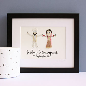 Personalised Couple Cotton Anniversary Embroidered Art, 6 of 12