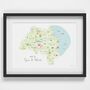 Map Of Tyne And Wear Art Print, thumbnail 2 of 7