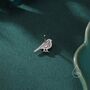 Sterling Silver Crystal Robin Bird Stud Earrings, thumbnail 5 of 12