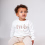 'Two Cheeky' Embroidered 2nd Birthday Sweatshirt, thumbnail 2 of 7