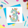 Age Three 'The Birthday Bunch' Animal Card, thumbnail 4 of 4